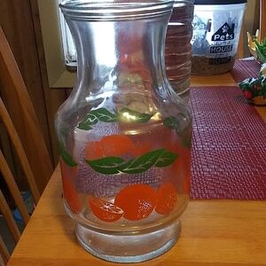 Vtg Anchor Hocking Orange Juice Carafe 56.oz No Lid